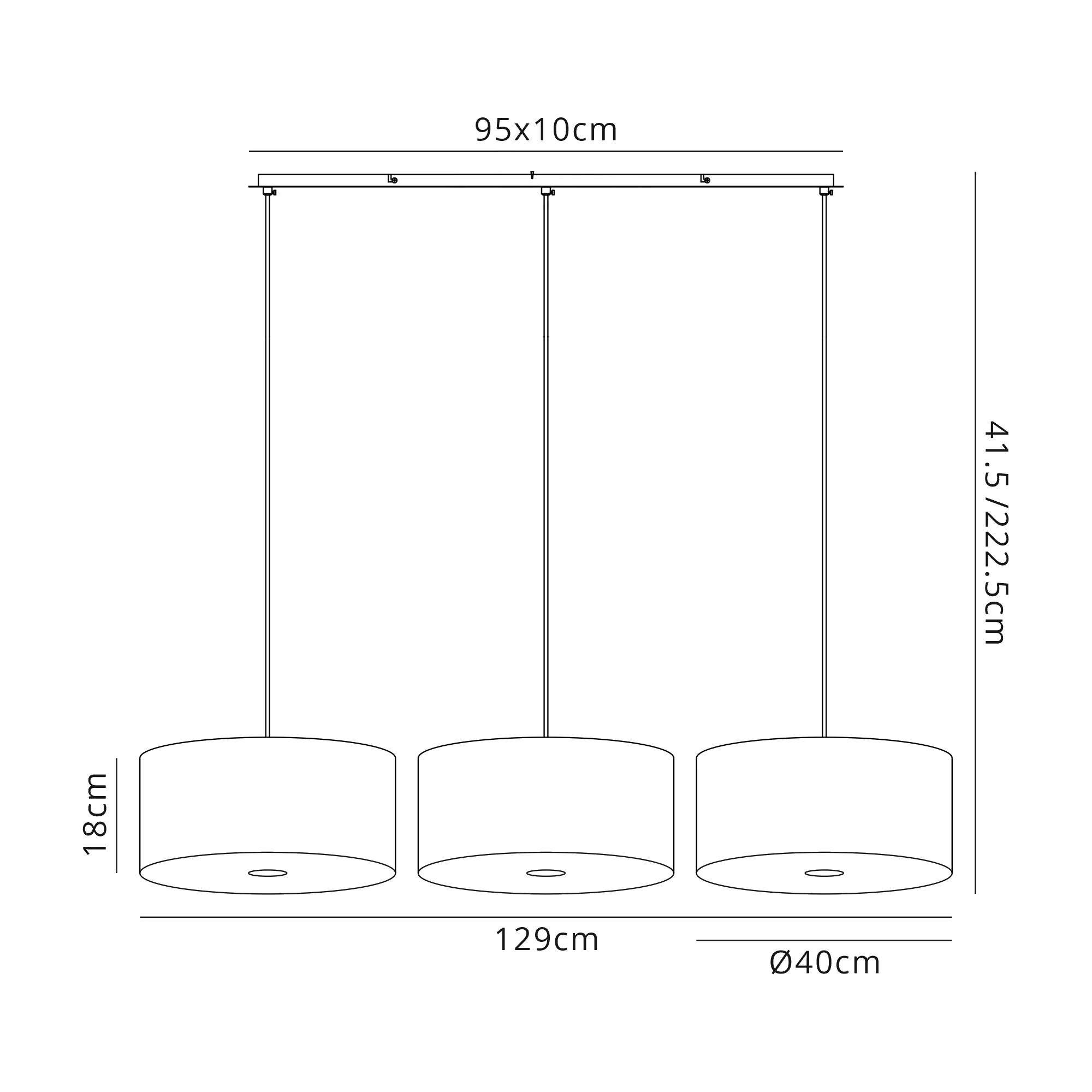Baymont 40cm Shade 2m 3 Light Pendant Polished Chrome, Silver Leaf, Frosted Diffuser DK0804  Deco Baymont CH SL